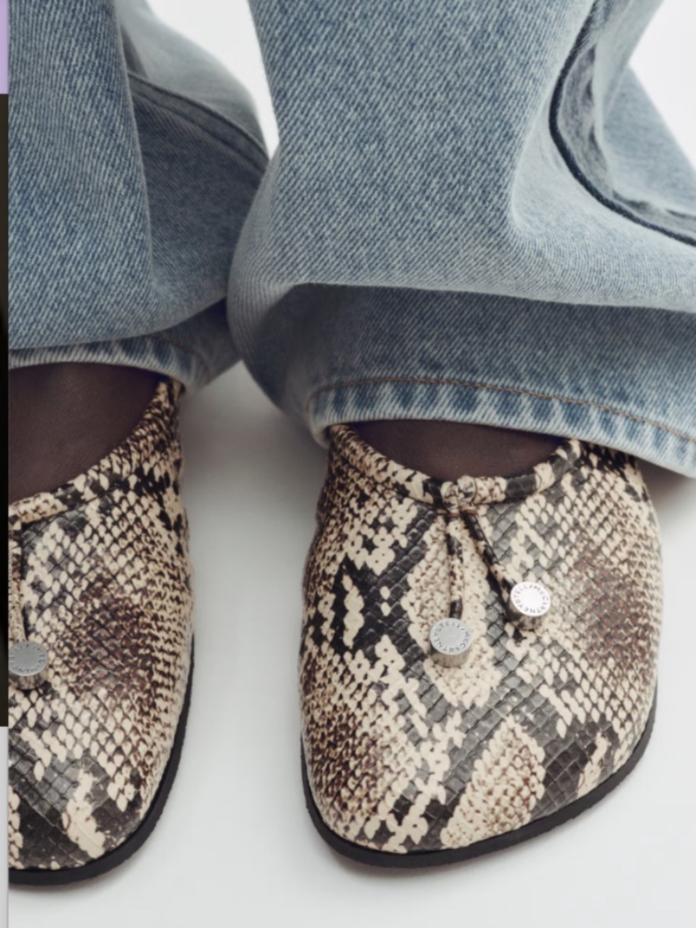 Stella McCartney H&M Snakeskin-Print Flats US9 40 Eu